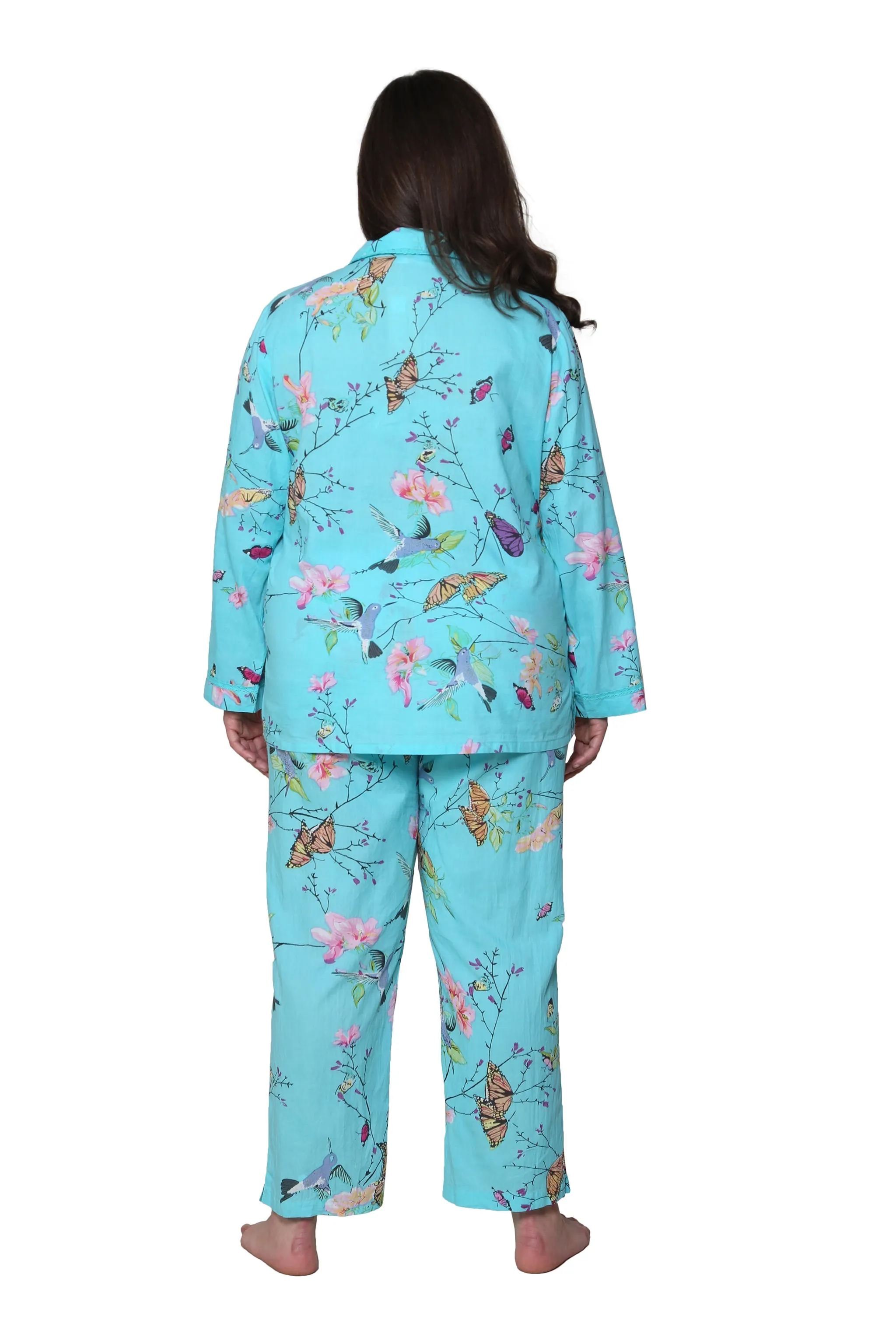 La Cera Plus Size Long Sleeve Floral Pajama Set