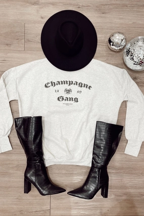 LA Champagne Gang NY Jumper - Pebble Heather Lightweight Open Weave