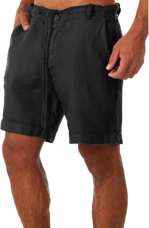 Lace Linen Pants for Mens Summer Fall Loose Fit Work Out Gym Beach Hawaiian Pants Shorts Mens 2025