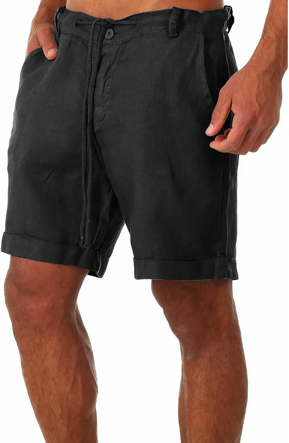 Lace Linen Pants for Mens Summer Fall Loose Fit Work Out Gym Beach Hawaiian Pants Shorts Mens 2025