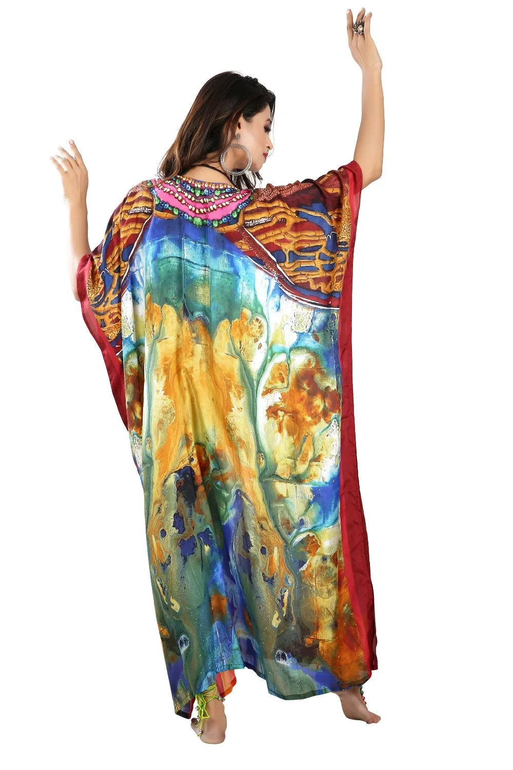 Lace up Beach Kimono Summer Special embellished with stripes to tie up