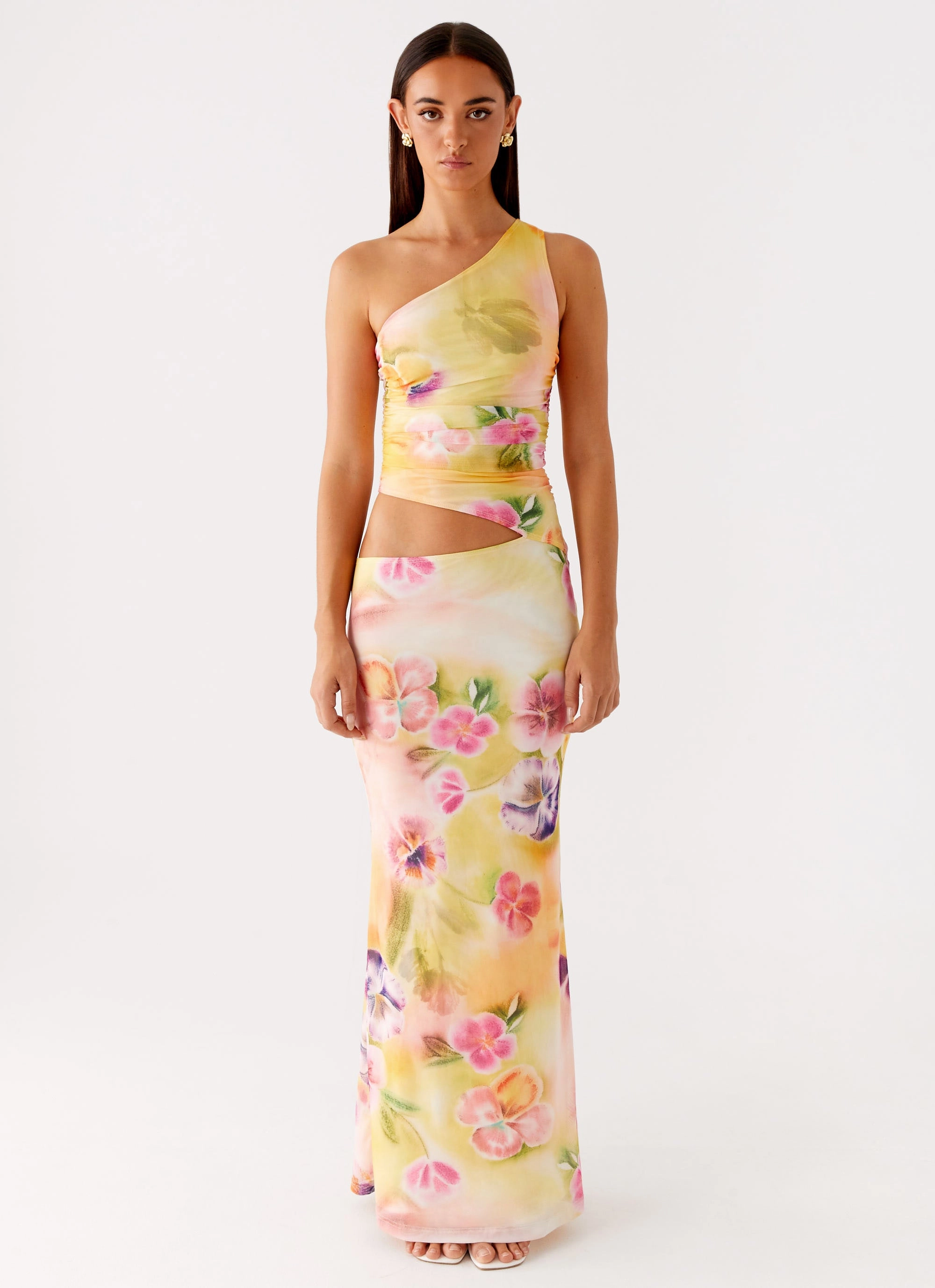 Summer Ready Seranella One Shoulder Maxi Dress - Sunburst Floral