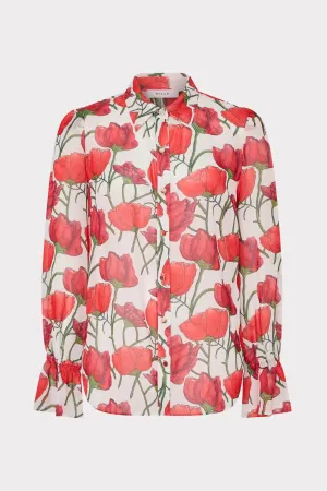 BreathableFabricTech Lacey Red Peonia Blouse