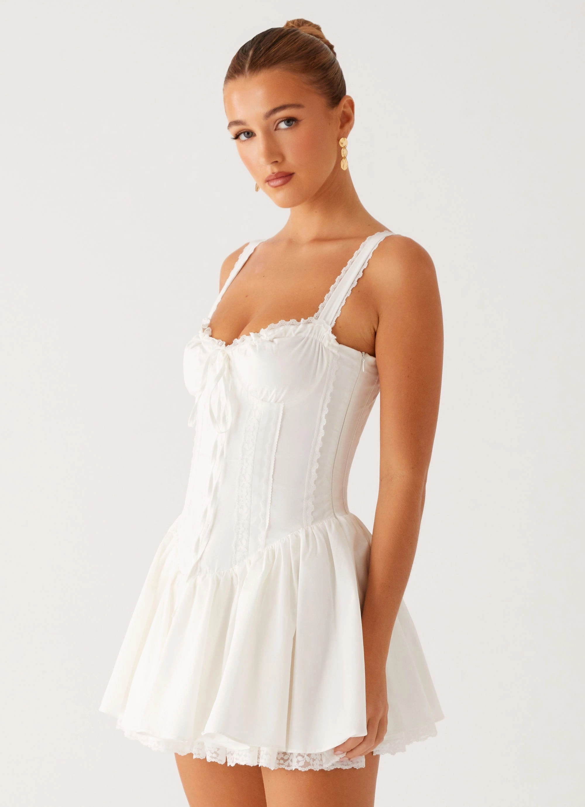 Heat Dissipating Fabric Lacie Mini Dress - White