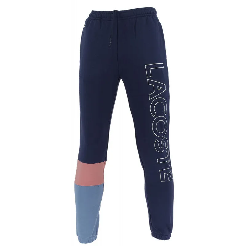 LaCoste-Hooded Colourblock Fleece Zip SweatSet-Blue/Pink /Blue•W86