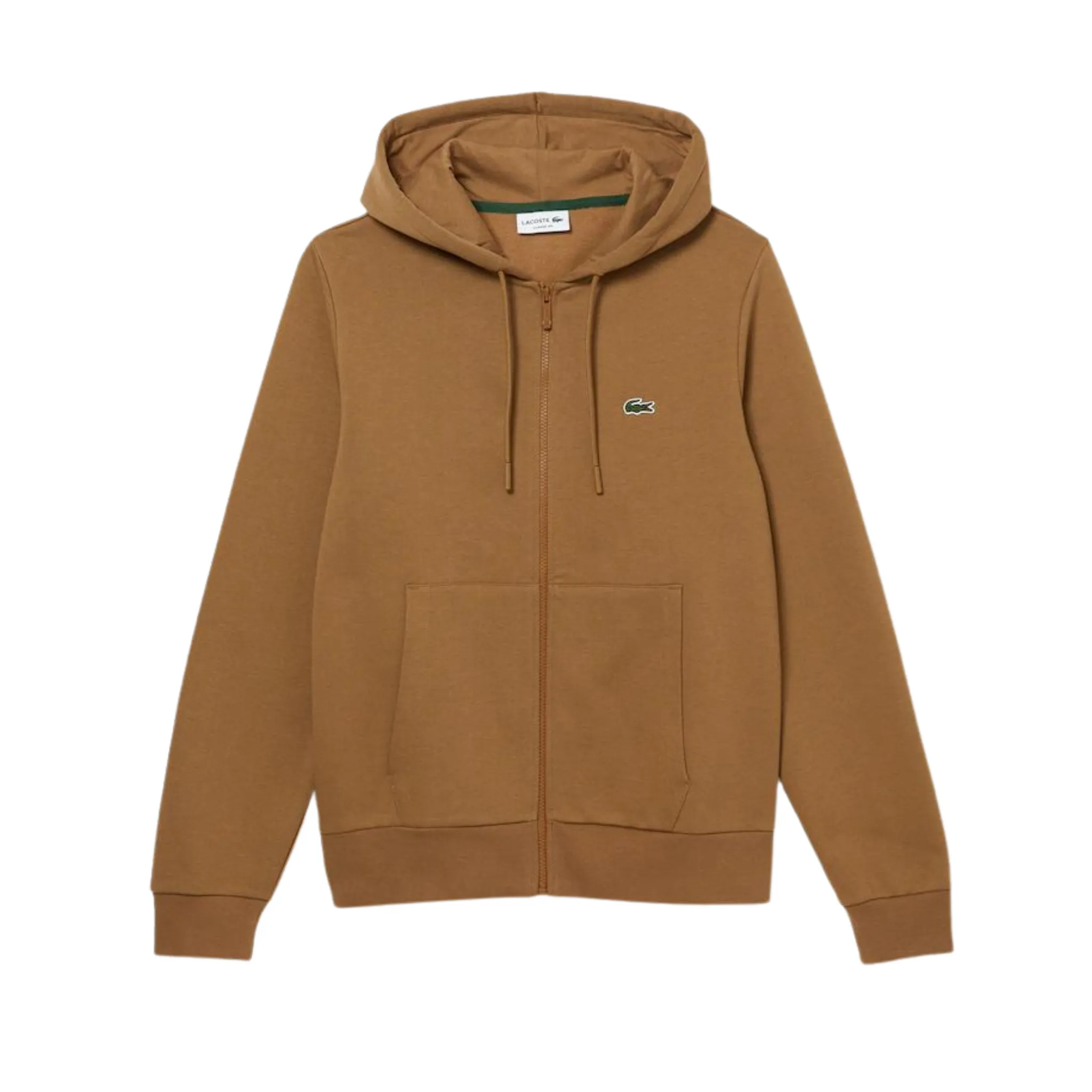 Lacoste Kangaroo Pocket Color-Block Sweatshirt (Brown)