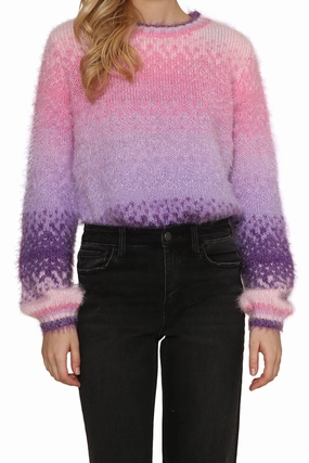 Carmine Sweater Layered Stitch Detail WaffleKnit Texture