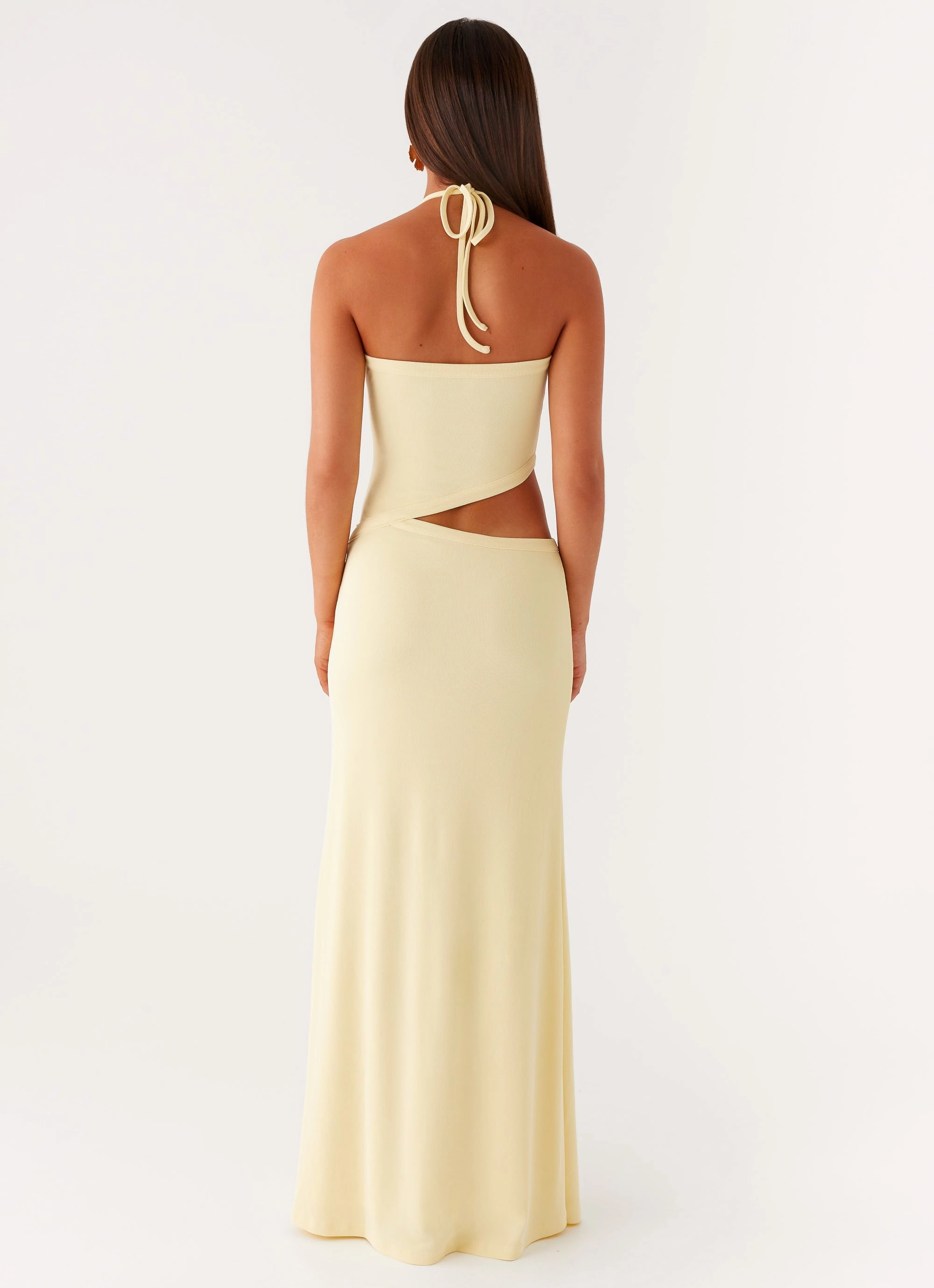 Calm Drape Lanah Cut Out Maxi Dress - Yellow