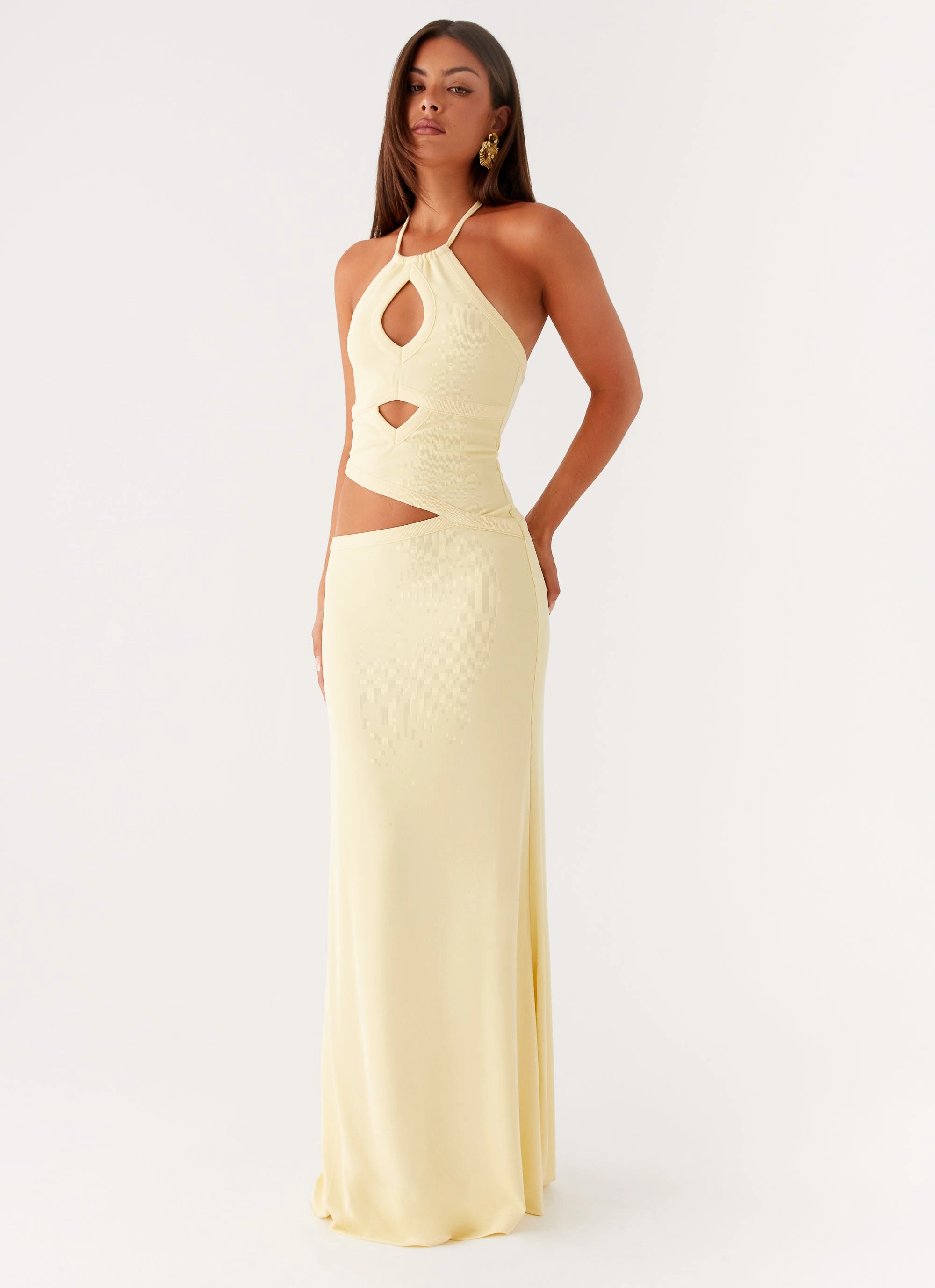Urban Line Lanah Cut Out Maxi Dress - Yellow