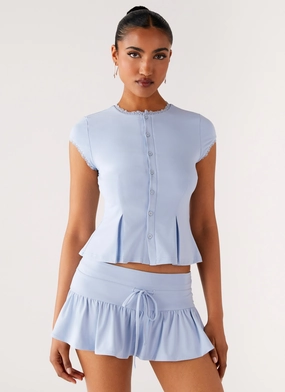 Landon Button Up Top - Blue CompressionSupportWeave AthleticInspired
