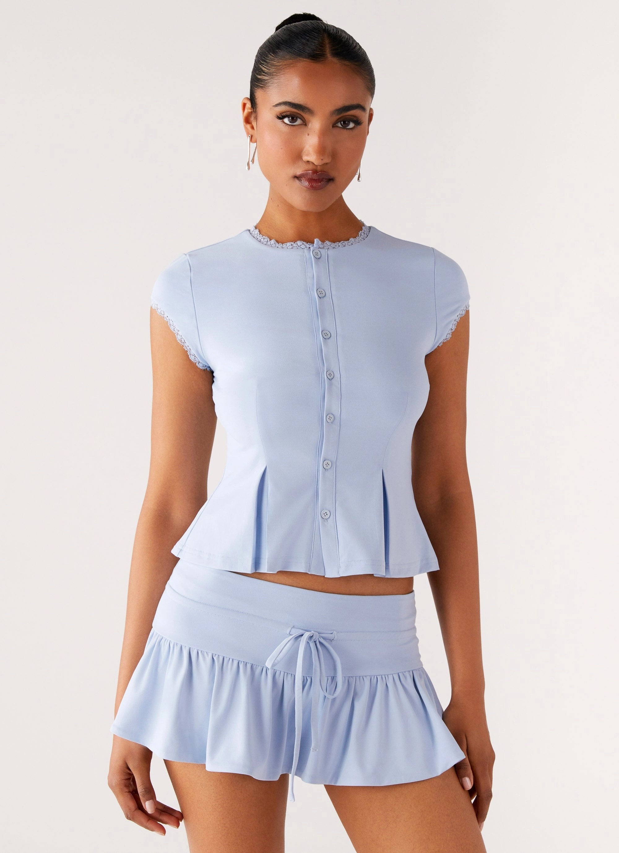 Landon Button Up Top - Blue CompressionSupportWeave AthleticInspired