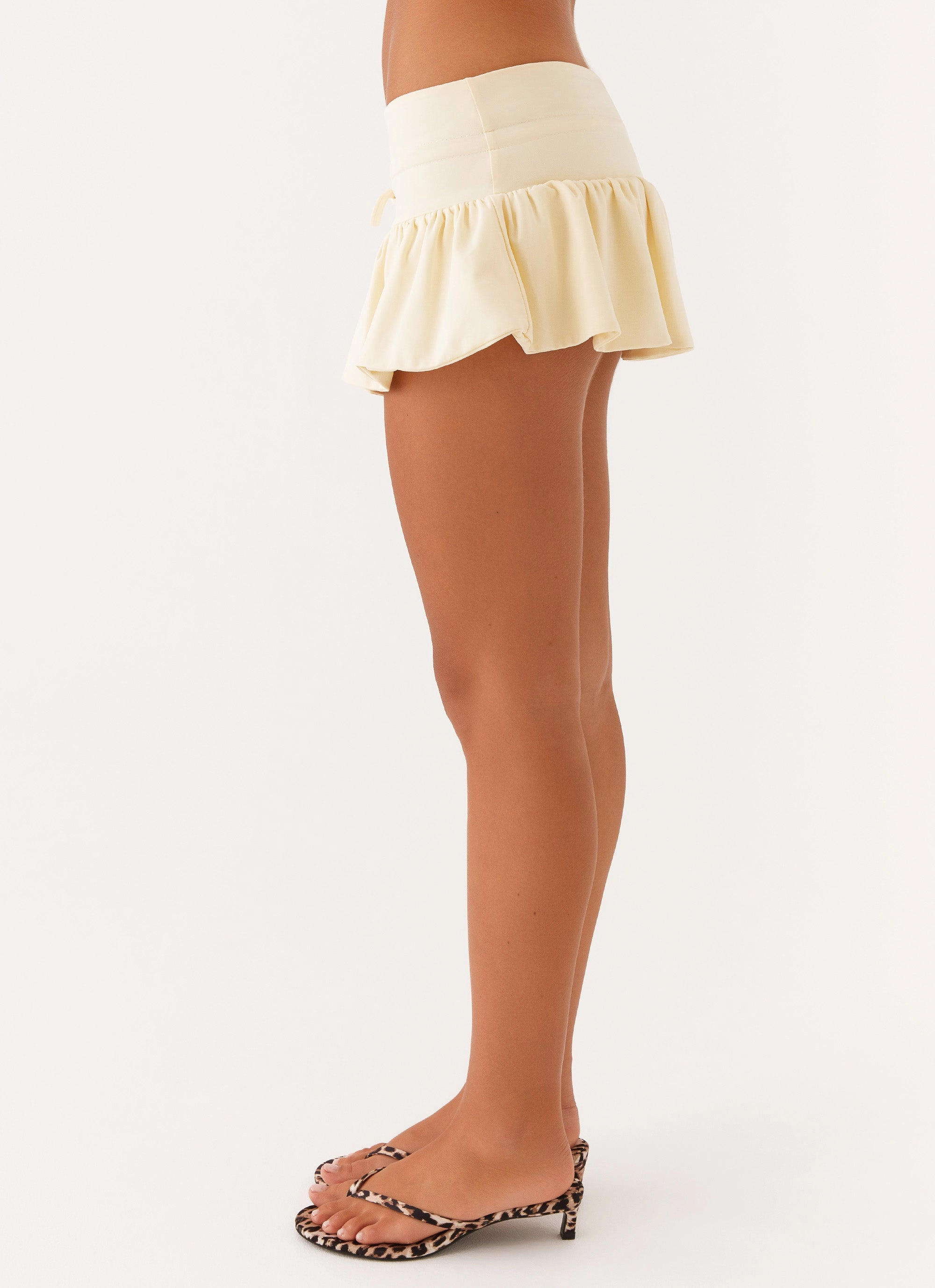 Landon Mini Skort - Lemon Polka Dot Print Mix