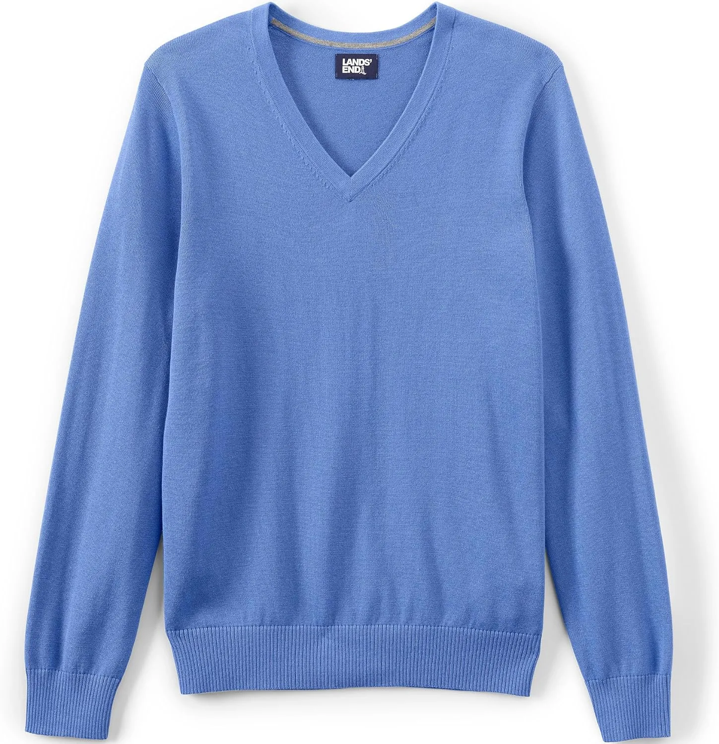 Lands' End Men's Cotton Modal V-Neck Sweater