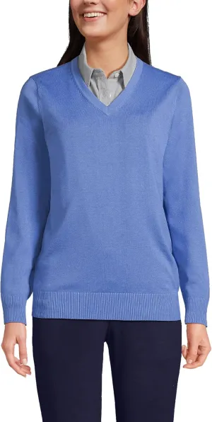 Lands' End Men's Cotton Modal V-Neck Sweater