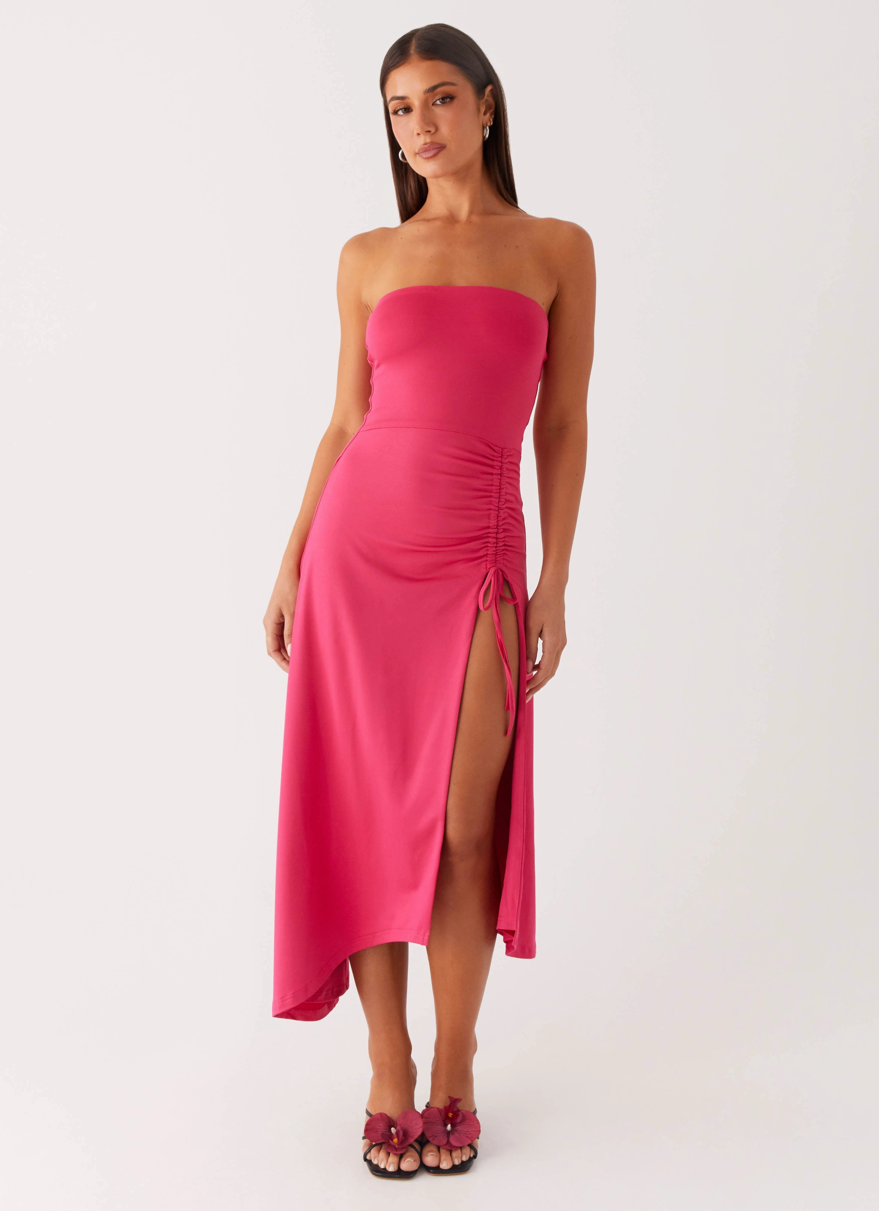 Laoise Midi Dress - Hot Pink Fresh Combo Daily Silhouette