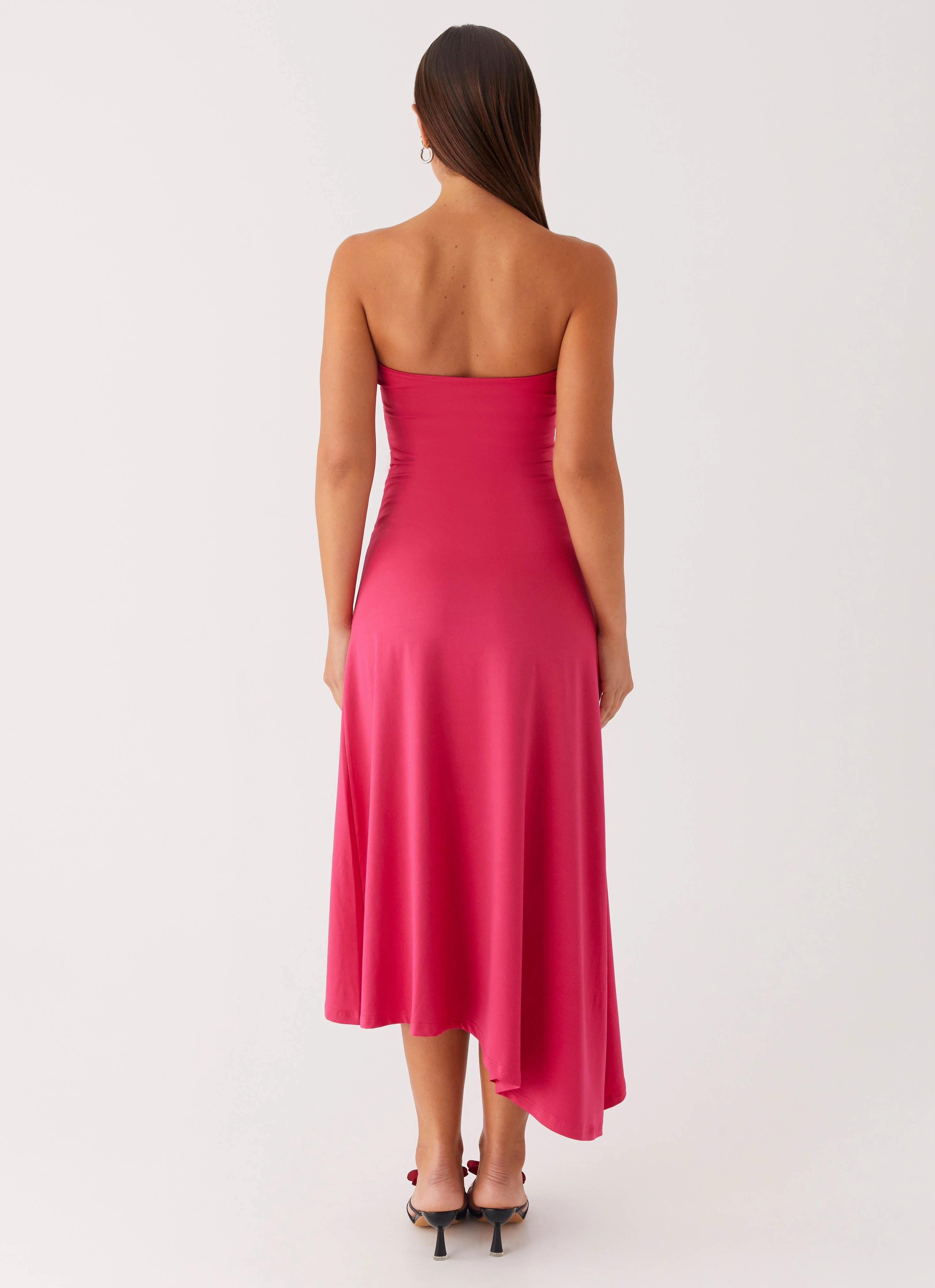 Laoise Midi Dress - Hot Pink Sleek Drape