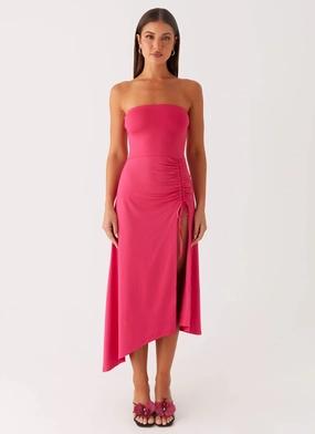 Laoise Midi Dress - Hot Pink Mood Flex Elegant Waist