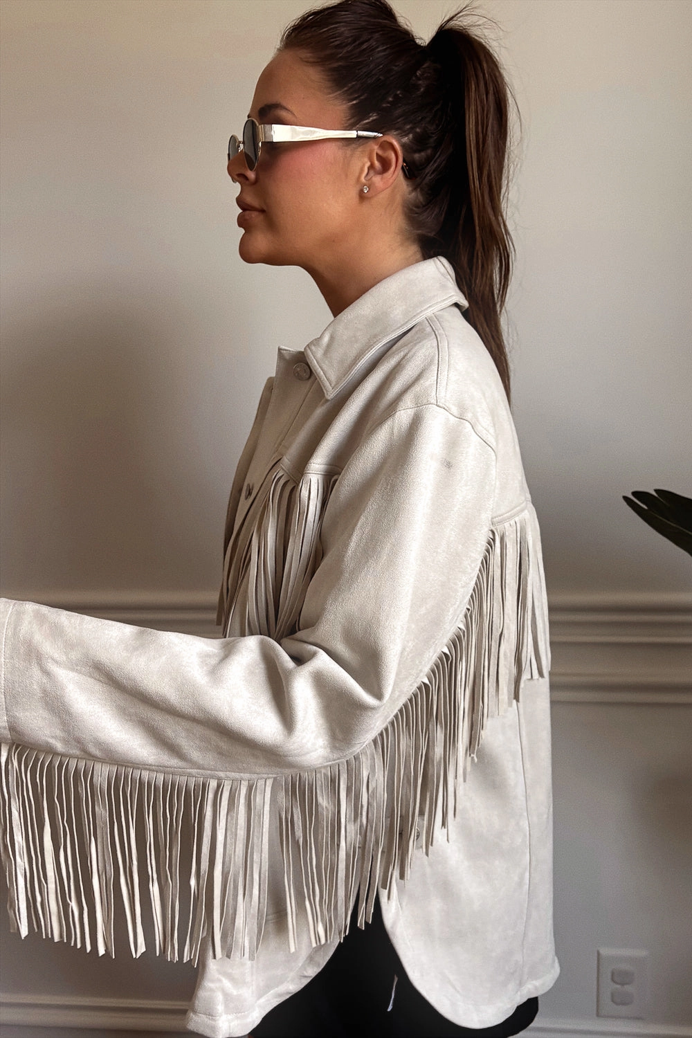 Laredo Fringe Jacket- Sand Ventilation Vents MoistureWickingInterior