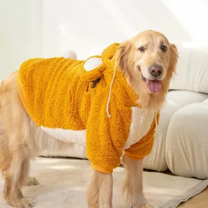 Large Dog Plush Pajamas Autumn Winter Medium Dog Clothes Cute Tiger Style Pajamas Pet Costume Dog Two Legged Clothing