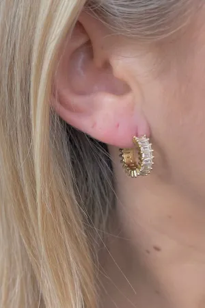 Large Esther Diamond Hoops - Gold Reinforced Elbow Patches