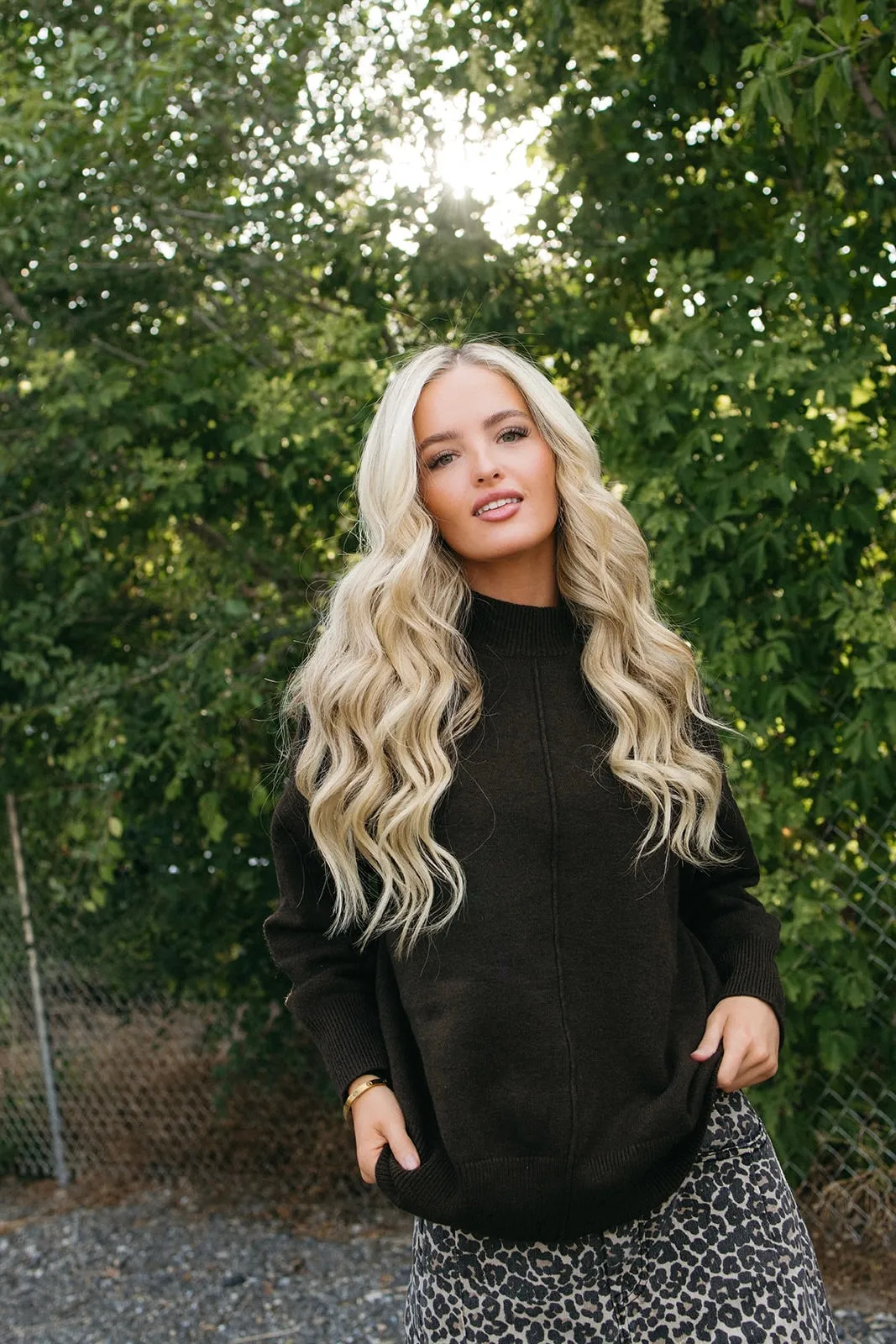Trendy Sweater TaglessCollar Latte Love Sweater