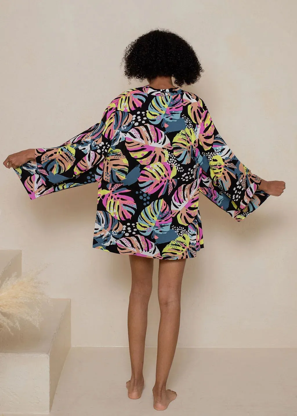 LatteLove Silk Like Viscose Kimono Lined Robe