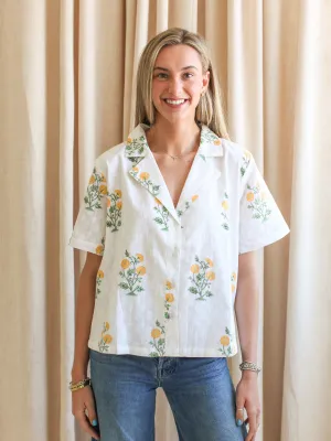 Formal top Lana Yellow Flower Blouse