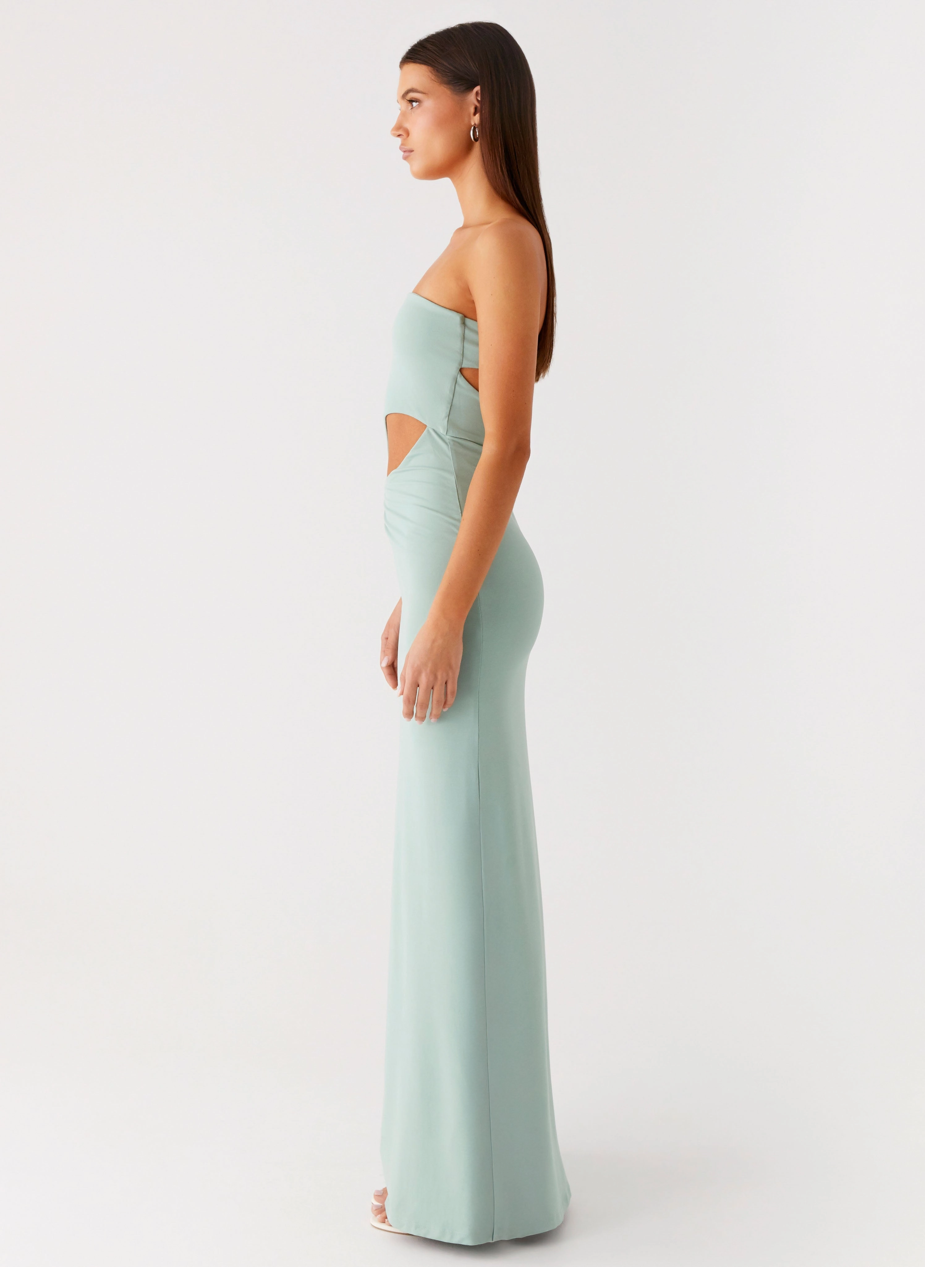 Neutral-Shade Laurella Maxi Dress - Sage