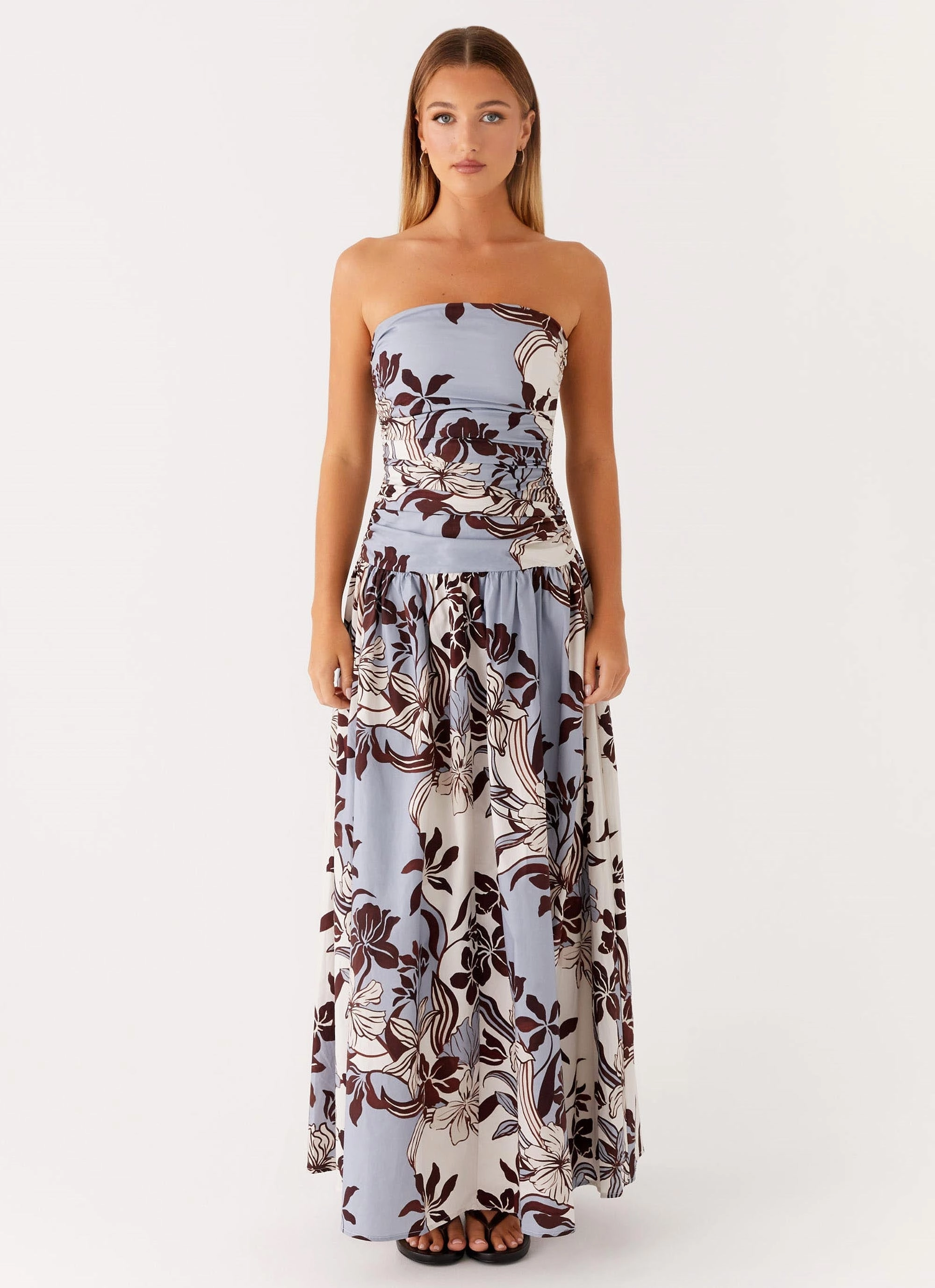 Eco Friendly Carmel Maxi Dress - Bluewood Blossom