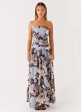 Eco Friendly Carmel Maxi Dress - Bluewood Blossom