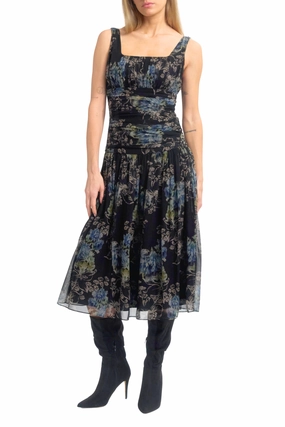 Shirred Dress Neutral Layer Anytime Fit