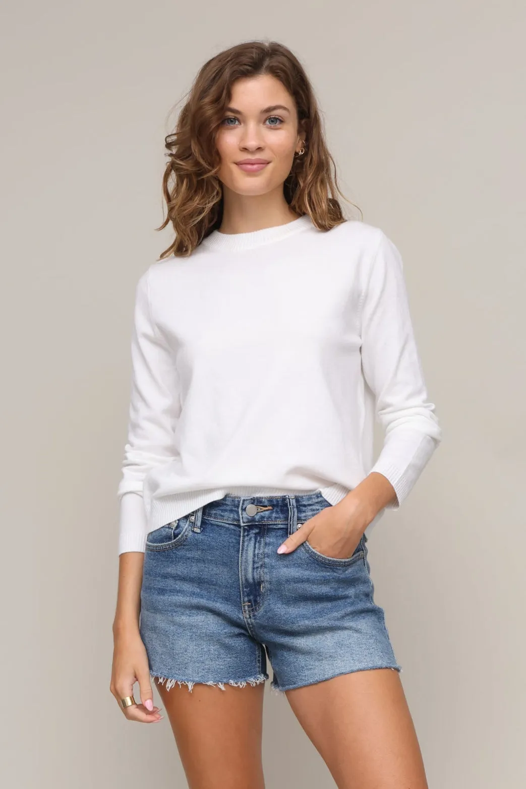 Nolita Crew Neck TonalStitching Flexible Waistband
