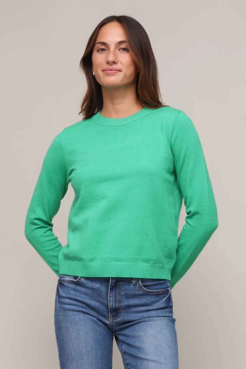 FlexibleElasticatedEdging Wide Shoulder Cut Nolita Crew Neck