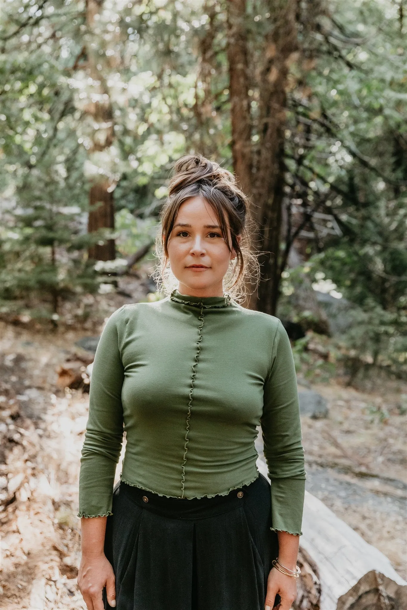 Wavy top in Olive Knit SnagProof AntiPilling Finish