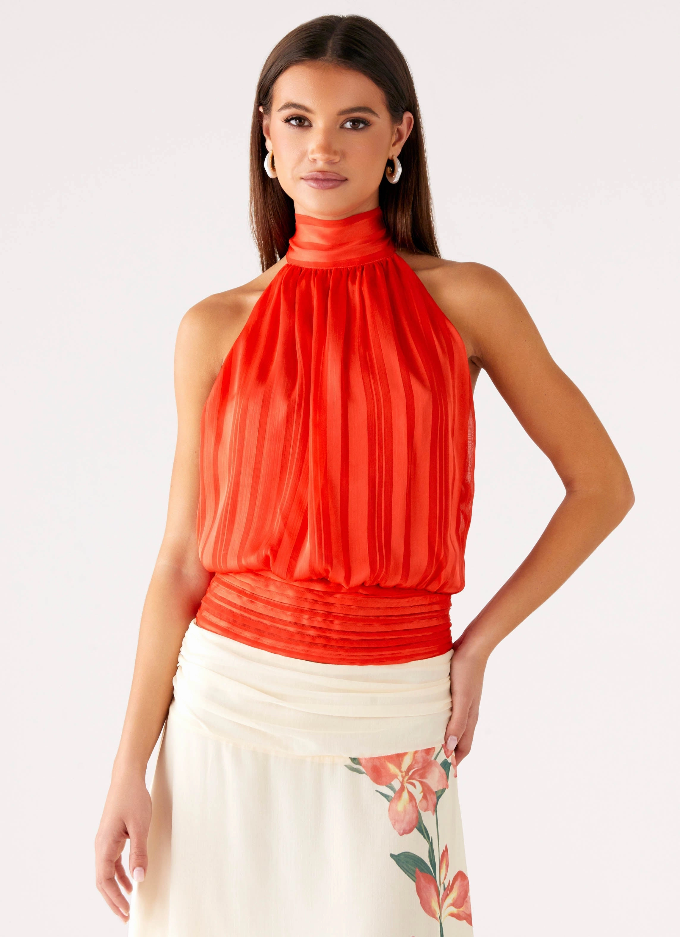 Willow Chiffon Top - Coral WaterRepellent Finish