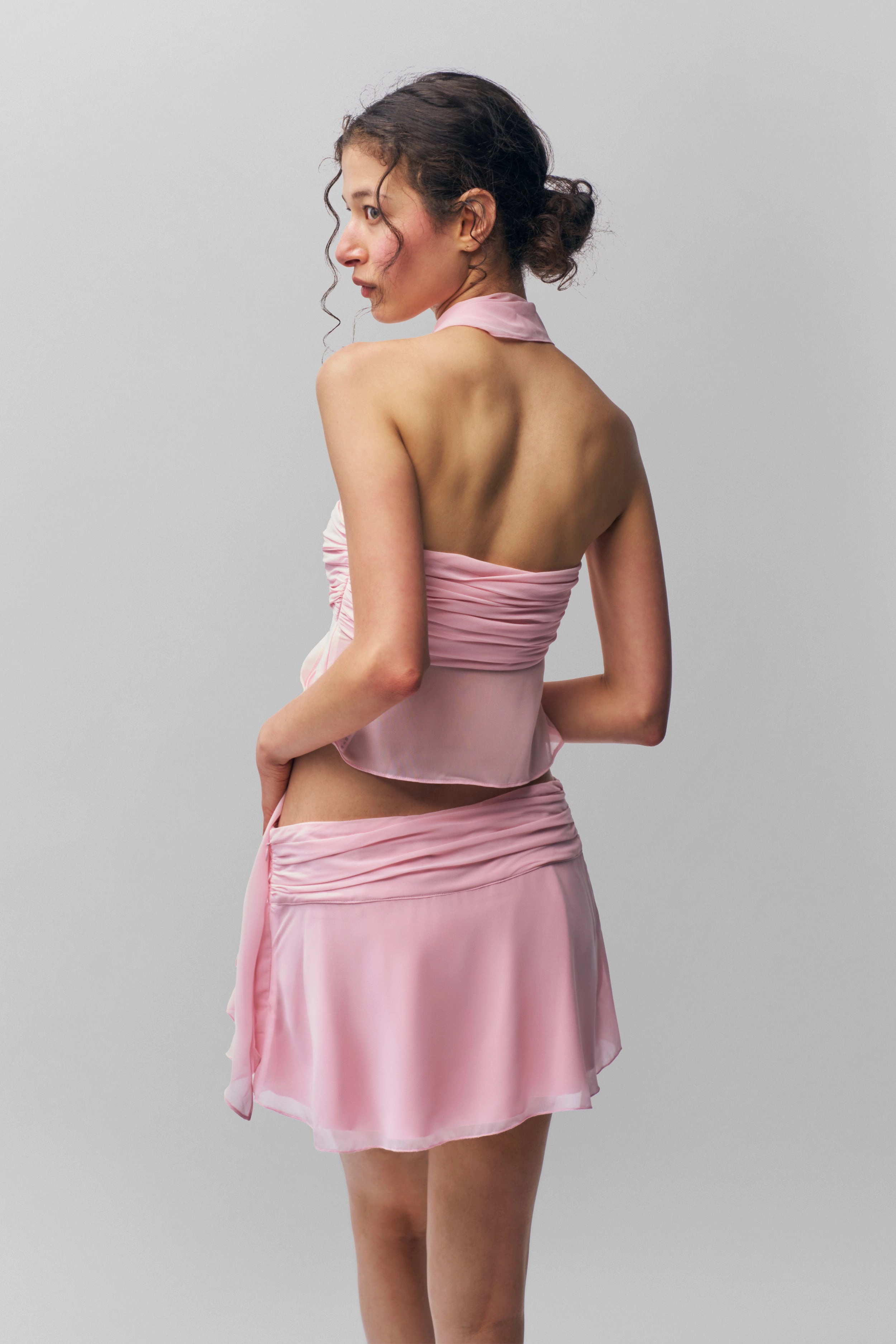 Chiffon Slit Mini Skirt Day Ready Polished Style