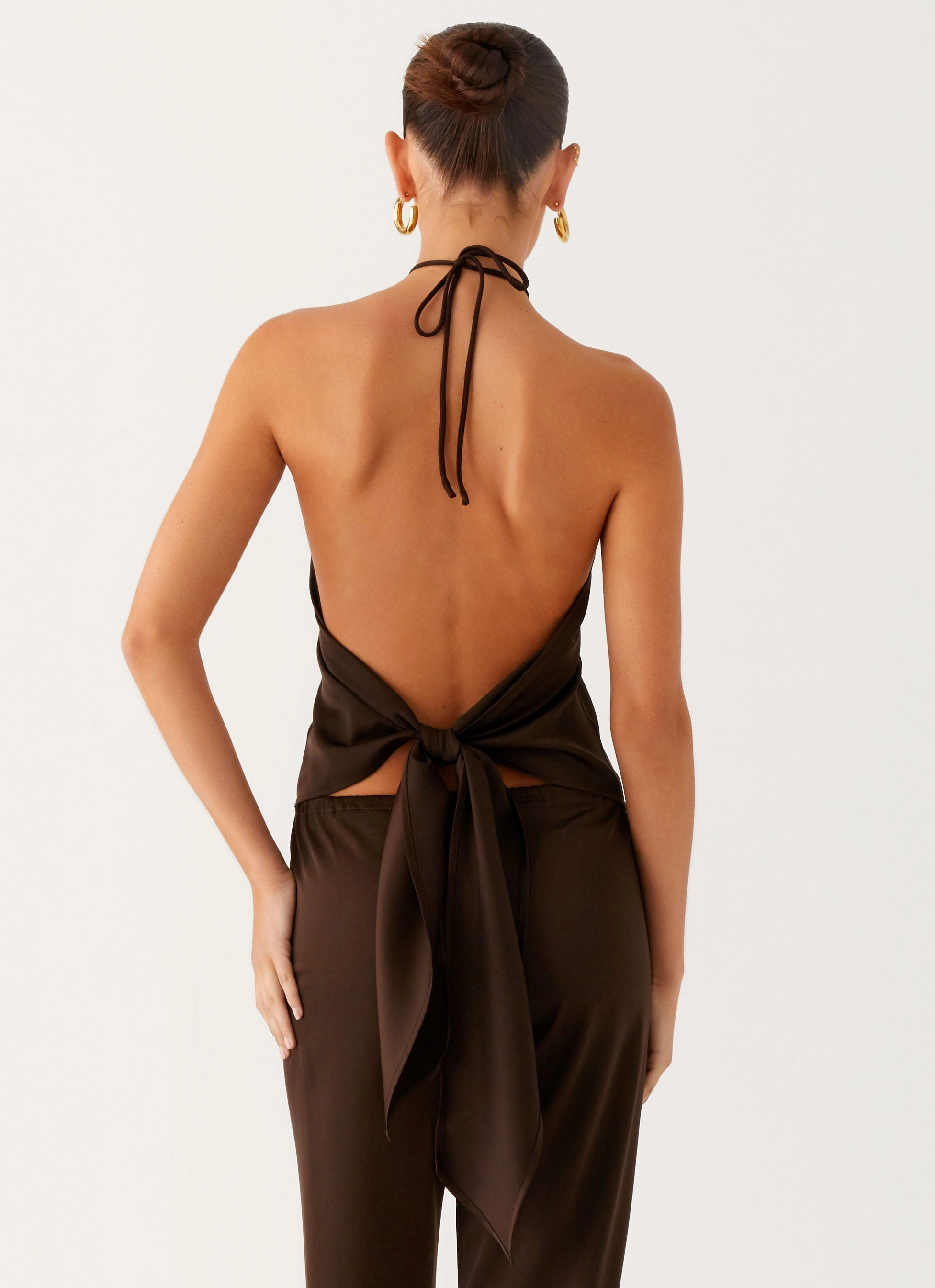 Jorjianna Halter Top - Chocolate Adjustable Fit System OdorResistantTreatment