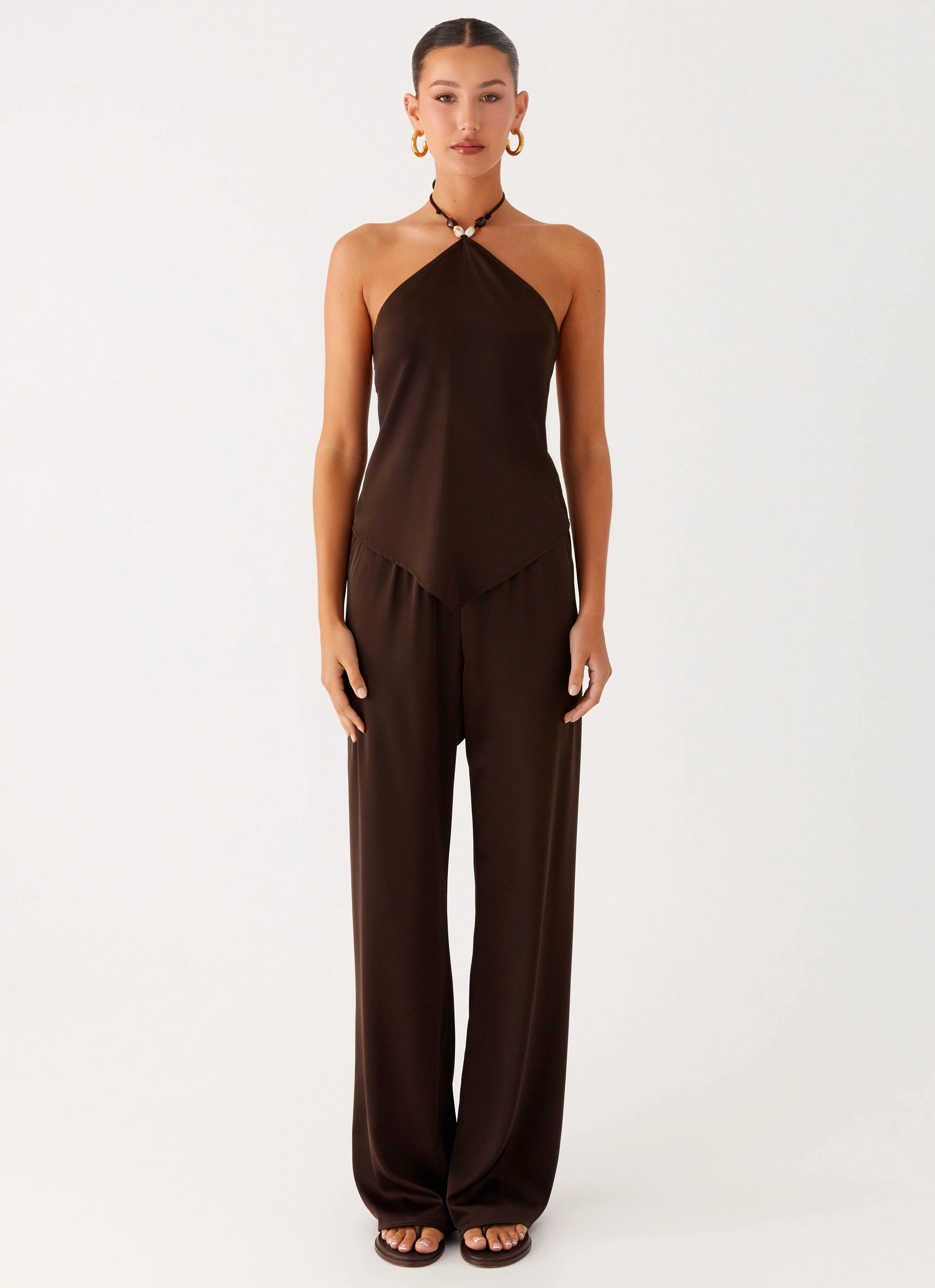 Jorjianna Halter Top - Chocolate Comfy Layer