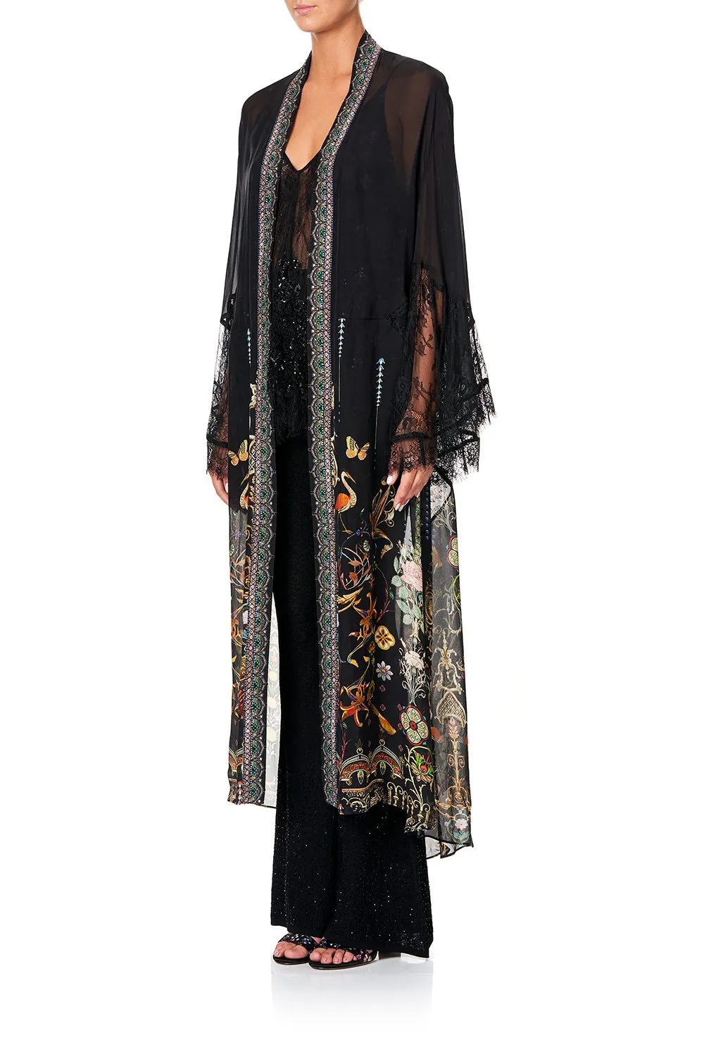 LAYERING ROBE WITH LACE INSERT REBELLE REBELLE