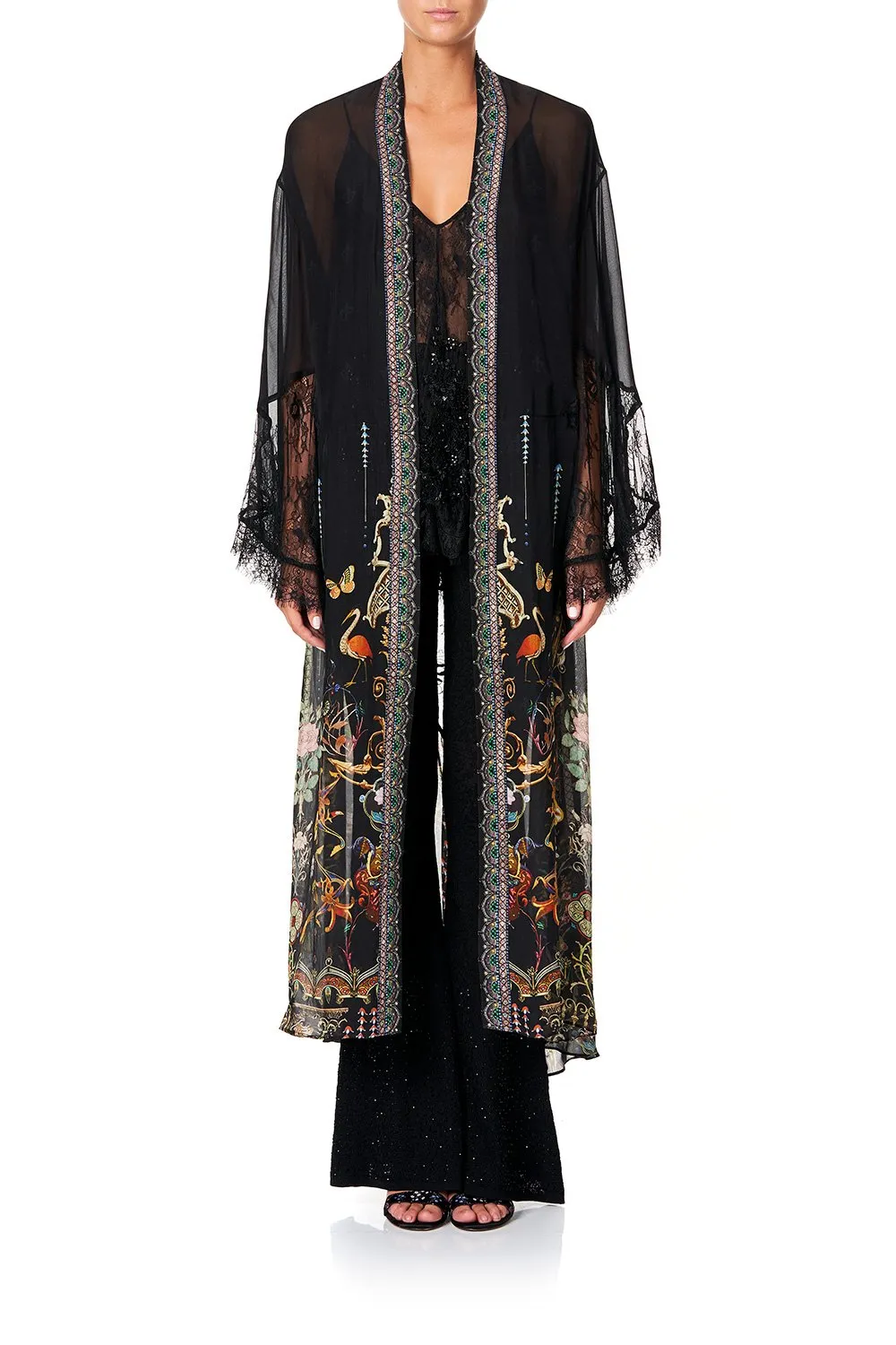 LAYERING ROBE WITH LACE INSERT REBELLE REBELLE