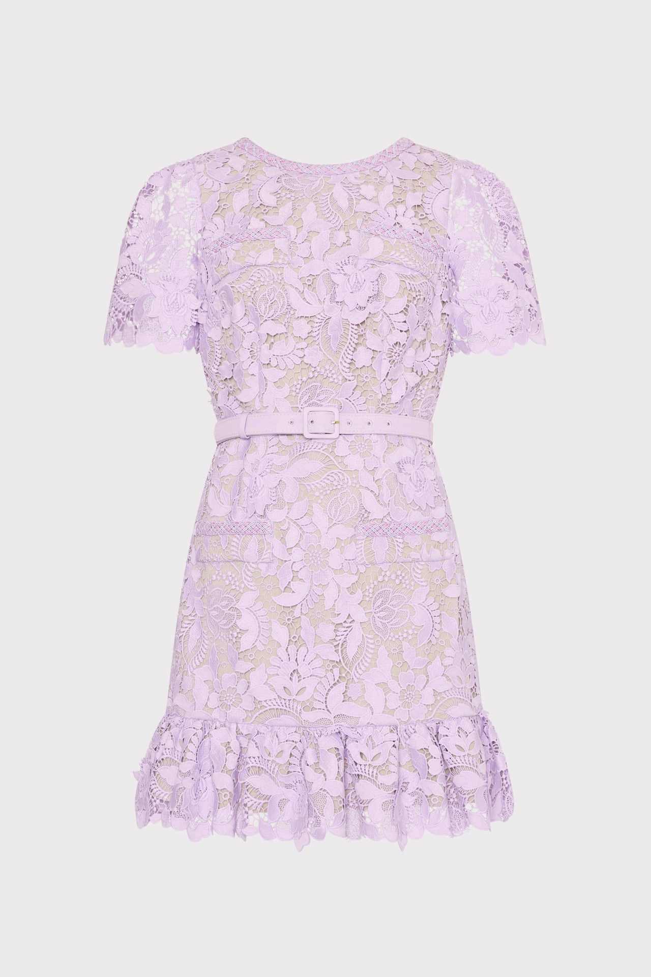 3D Garden Lace Mini Dress Day Chic Raw-Hem