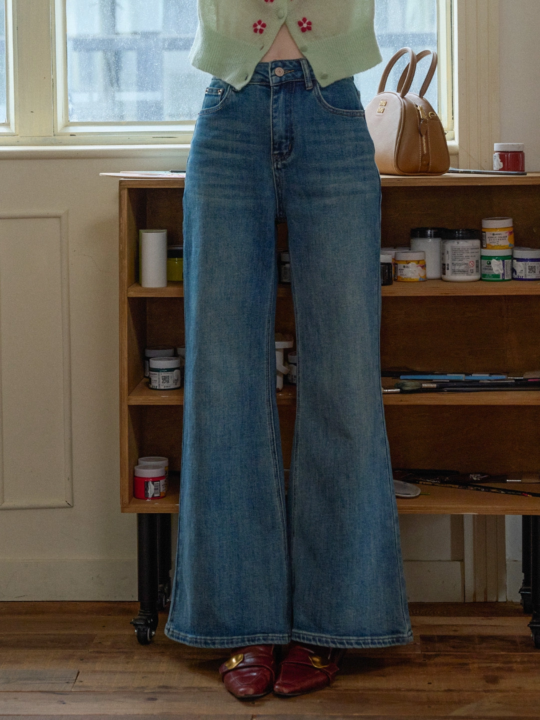 Non Bulk Comfortable Layers Nicole 100% Cotton Flare Jeans