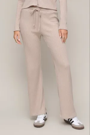 Lazy Day Rib Wide Leg Pant Minimal Vibe Soft Feel