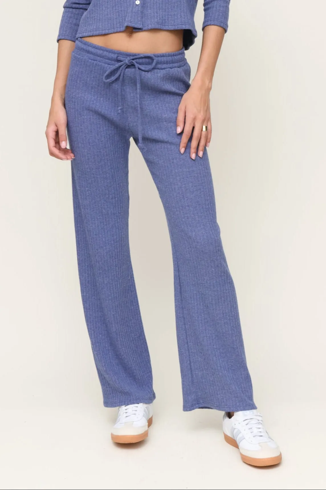 No Ride-Up Lazy Day Rib Wide Leg Pant