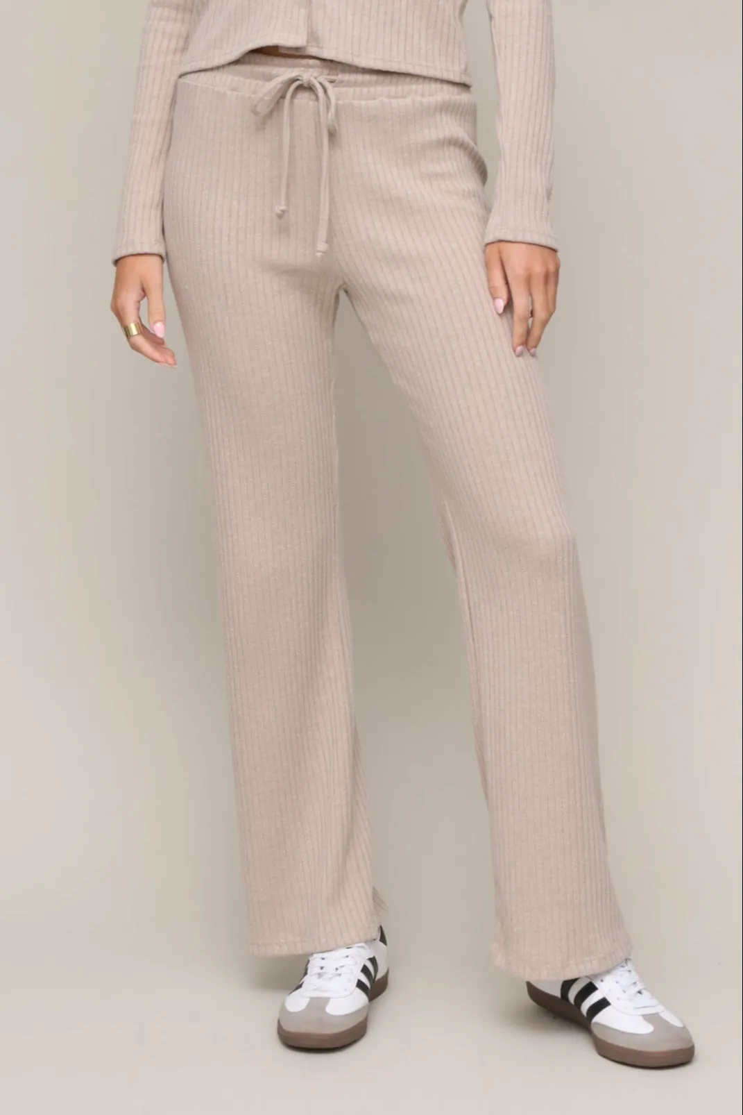 Classic Comfort Everyday Flex Lazy Day Rib Wide Leg Pant