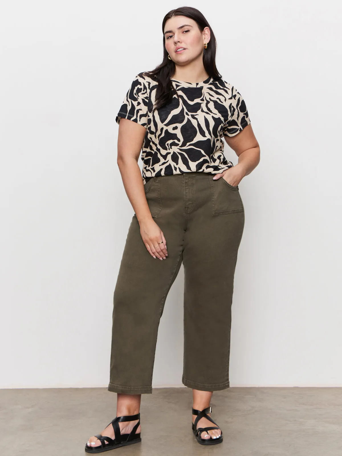 League Crop Jeans Fatigue Extended Sizing Versatile Wearable