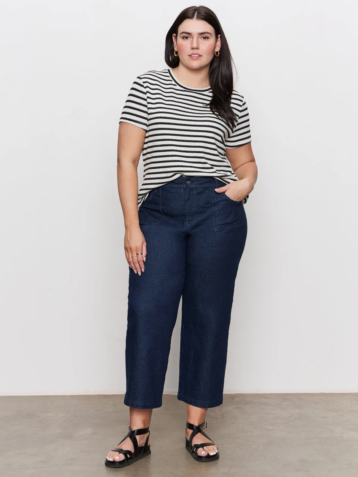 Cozy and Soft FadeResistantTreatment League Crop Jeans Plot Twist Extended Sizing