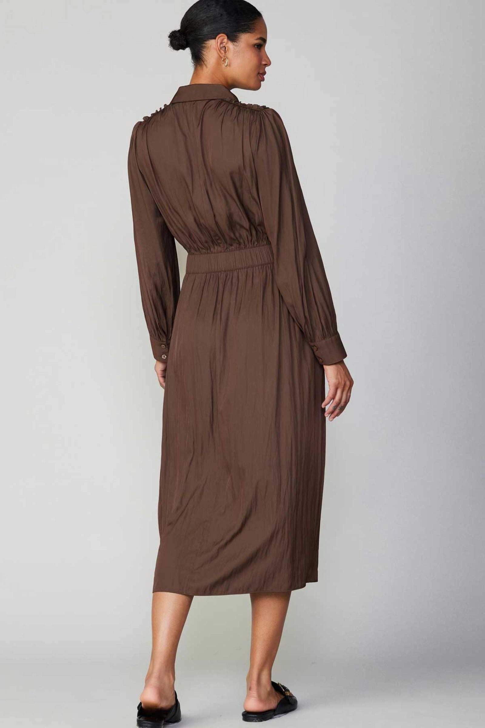 Leah Chocolate Dress Flattering Silhouette Low-Waist