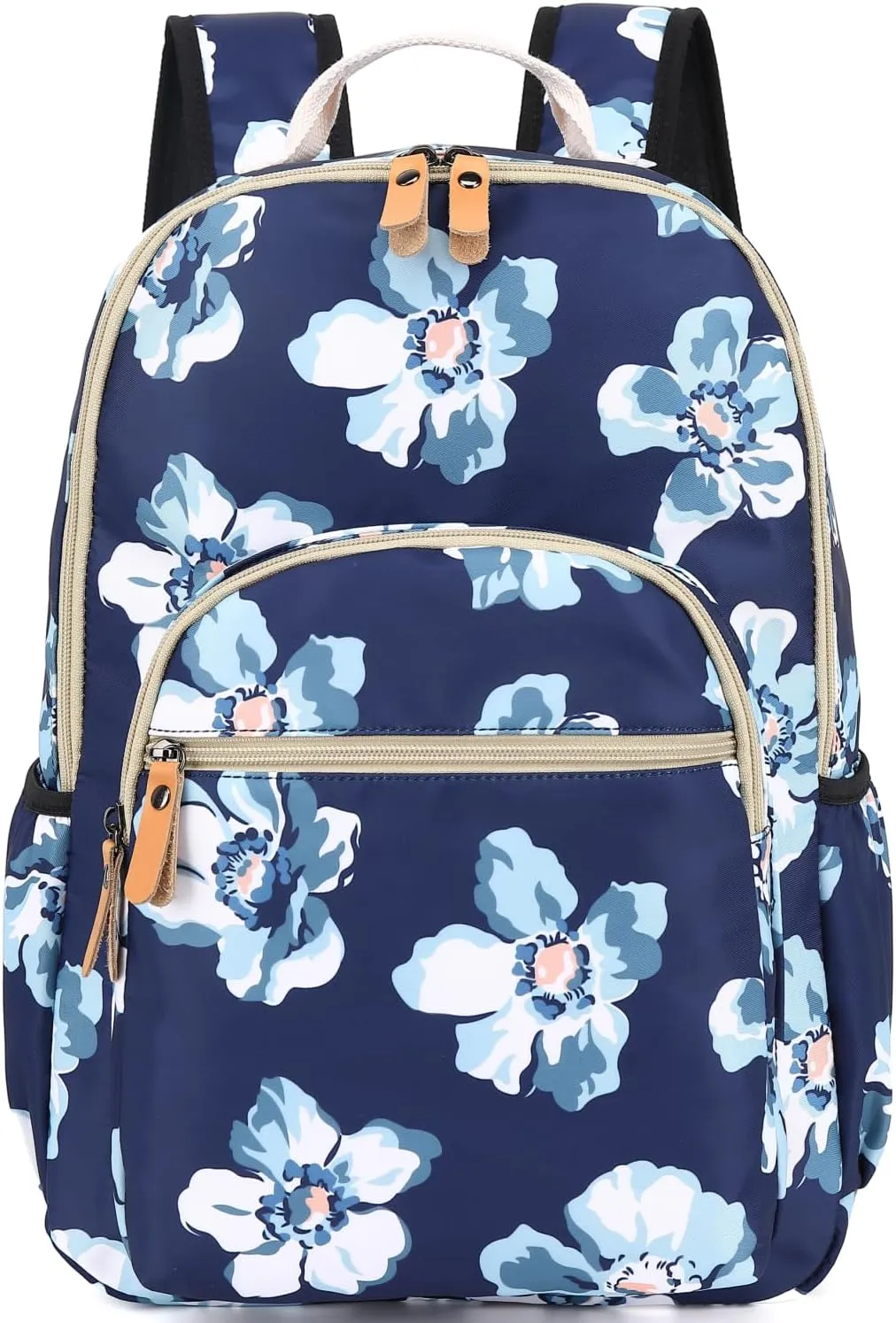 Leaper Water-resistant Floral Laptop Backpack Women Travel Daypack Floral Blue