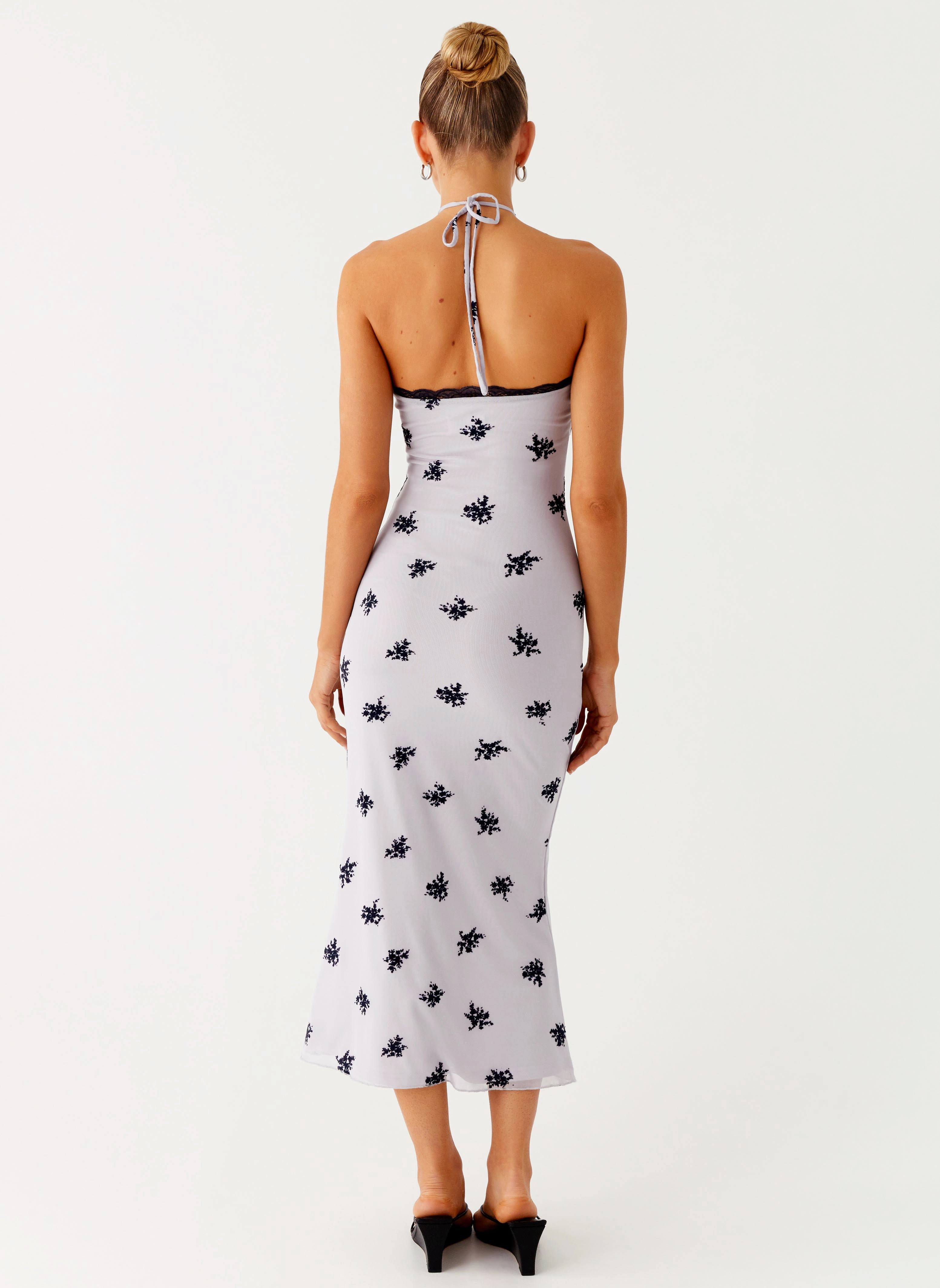 Smart Layers Nestel Flock Halter Midi Dress - Lilac